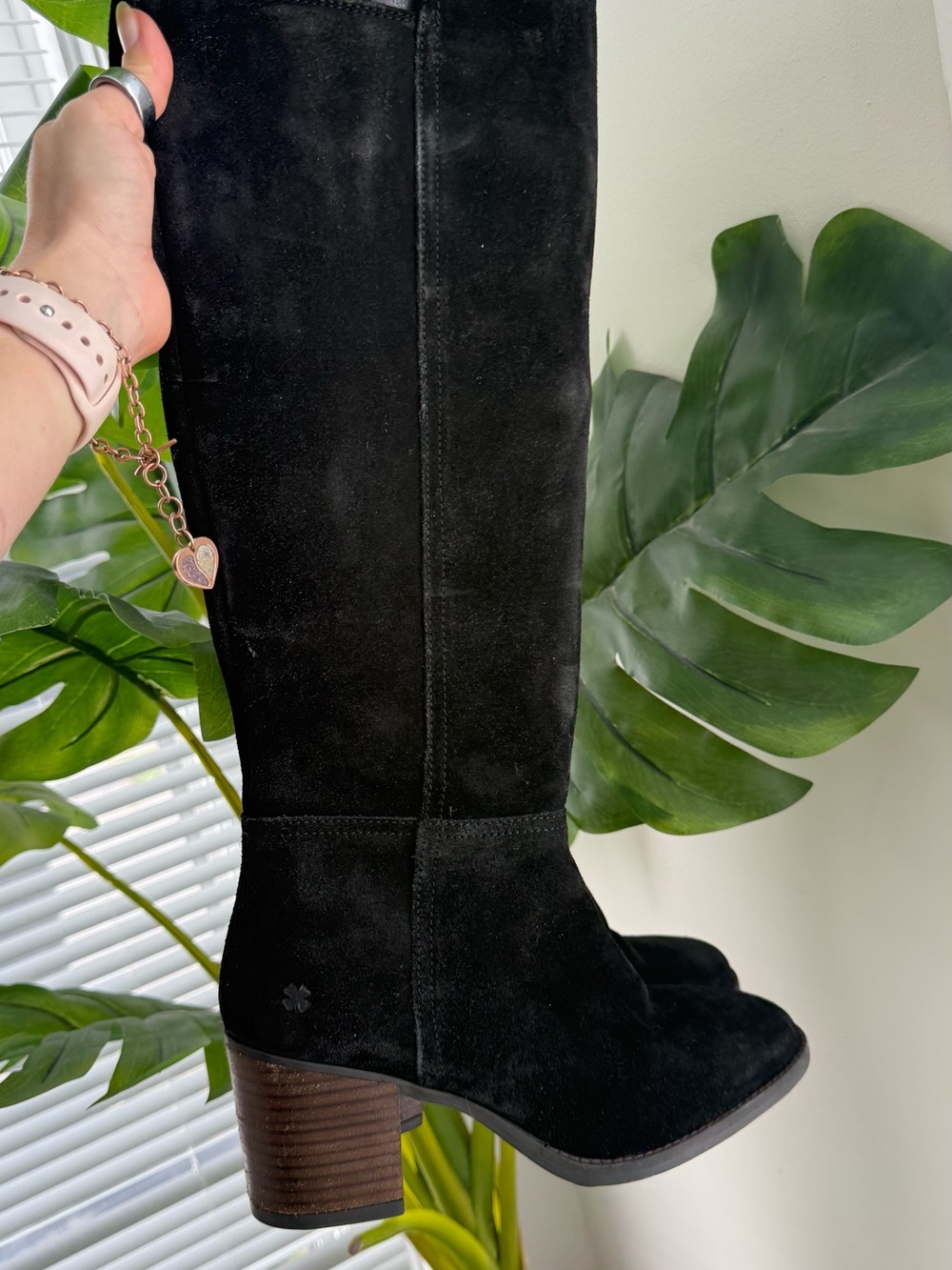 Lucky LP-byanno Brand Bonnay Knee High Boots Suede Black Size 8.5 Worn Once